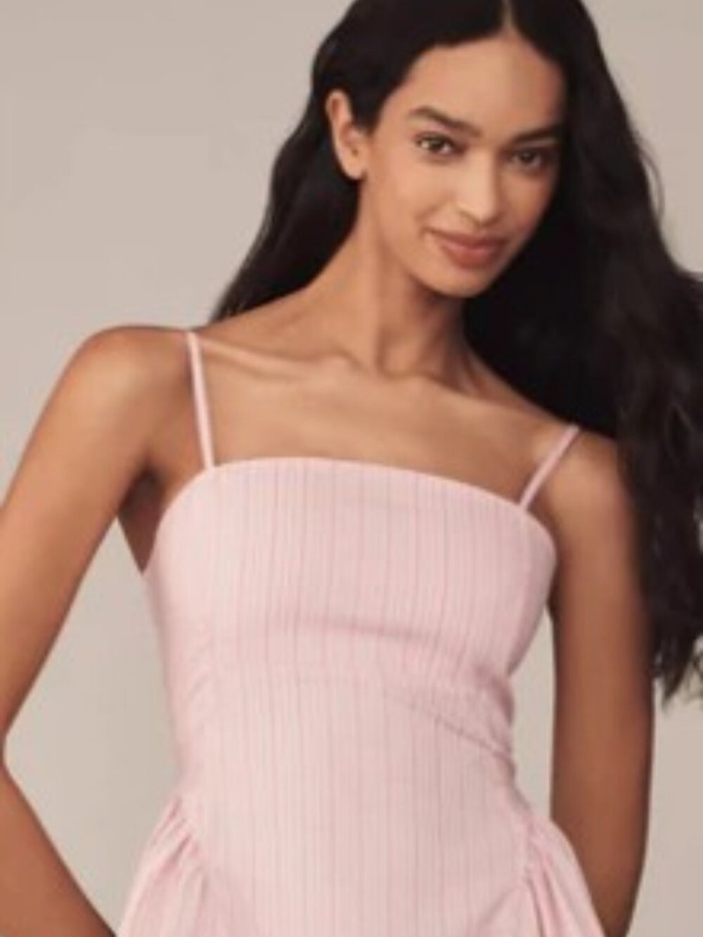 Maeve Anthropologie Pink Stripe Fitted A-Line Midi Dress Size M - Picture 10 of 10